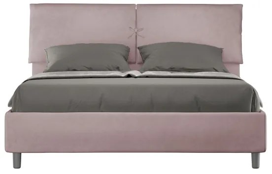 Letto contenitore da 160x190 in microfibra glicine Mados
