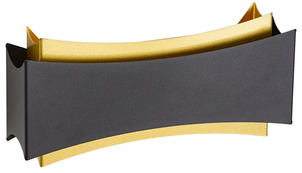 Applique da parete moderna nera con oro - Plats