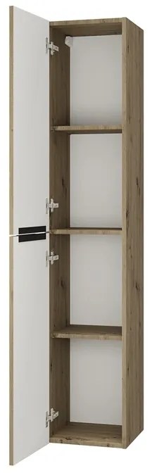 Kamalu - Composizione bagno sospesa 80 cm in rovere naturale spazzolato grezzo | LAC-EFESTO-80