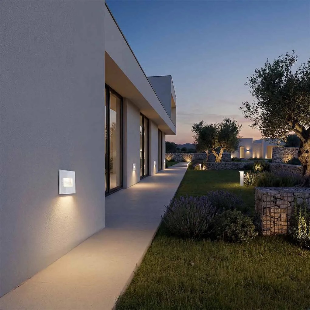 Segnapasso LED per scatola 503 3.5W IP65 Luce Asimmetrica Colore Bianco Naturale 4.200K