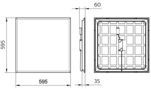 Philips - Lampada LED da incasso PROJECTLINE LED/36W/230V 59,5x59,5 cm