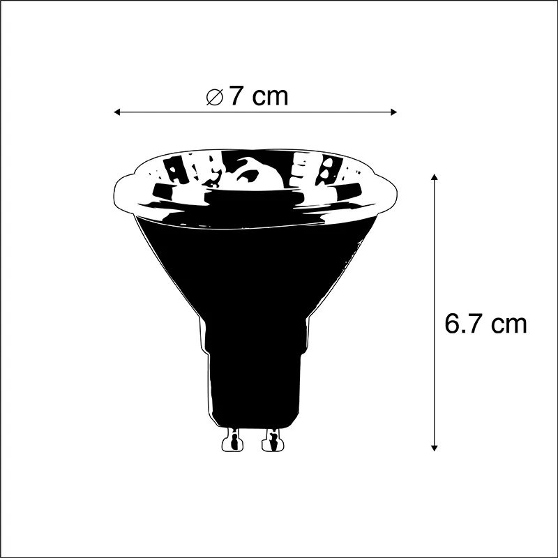 Set di 5 lampadine LED GU10 dimmerabili con luce calda AR70 6W 2000K-3000K