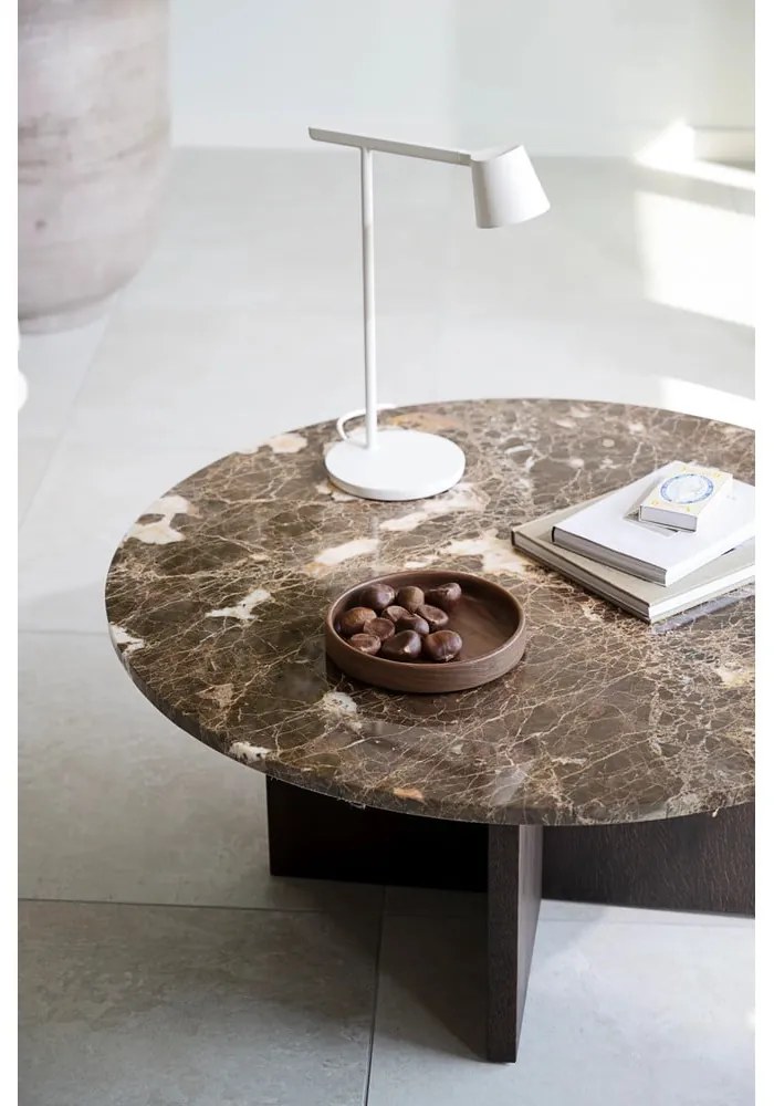 Tavolino rotondo in marmo marrone 90x90 cm Brooksville - Rowico