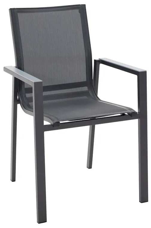 Sedia da giardino in alluminio con braccioli Odyssea Gamma NATERIAL, seduta in textilene grigio