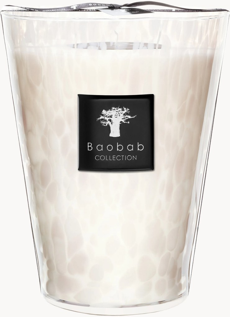 Candela profumata White Pearls (orchidea, fresia, muschio)