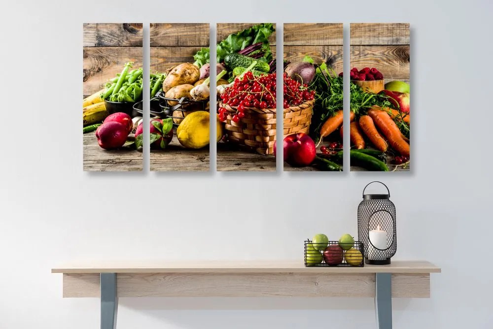 Quadri 5 pezzi – Frutta e verdura fresca