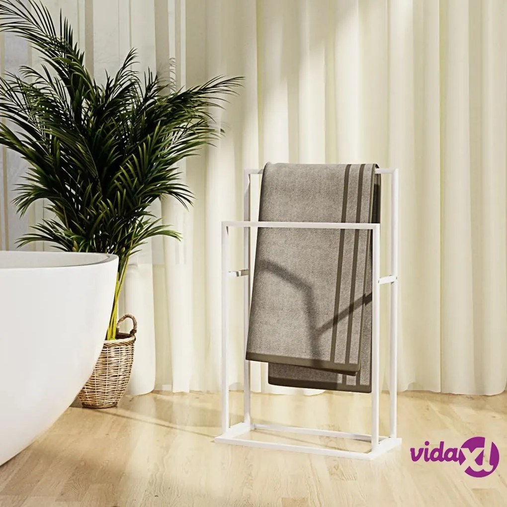 vidaXL Portasciugamani Autoportante Bianco 48x24x78,5 cm in Ferro