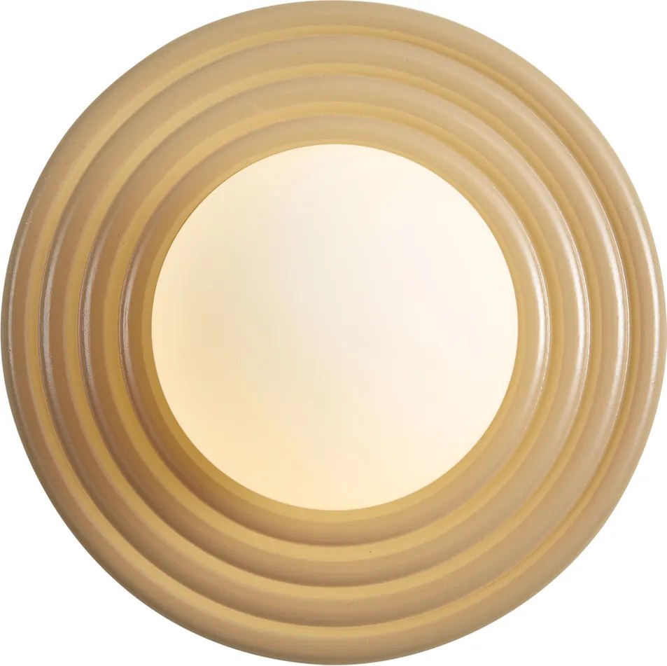 Lampada da parete retrò tortora con sfera opale rotonda 20cm IP44 - Lila