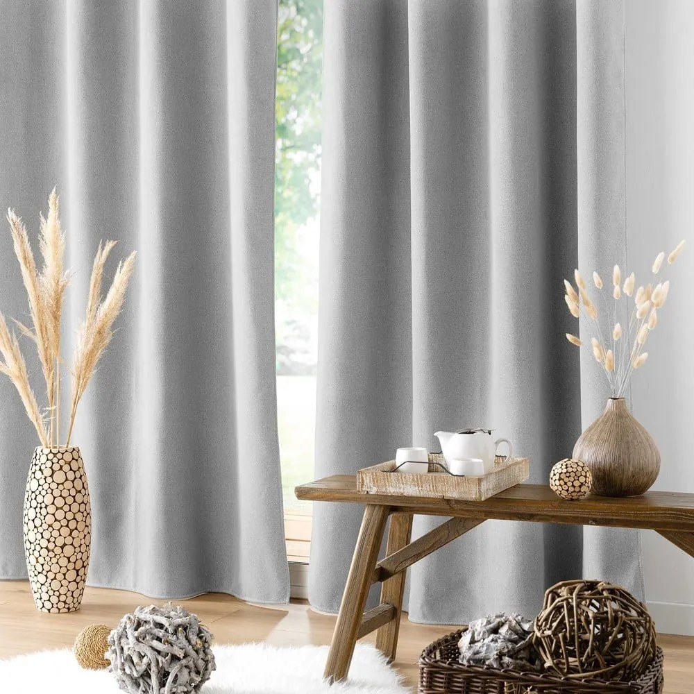 Tenda fonoassorbente grigio chiaro 140x260 cm Jupiter - douceur d'intérieur