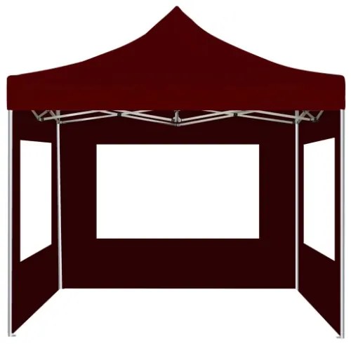 Gazebo Professionale Pieghevole Alluminio con Pareti 2x2m Bordò