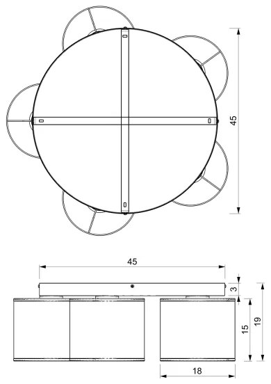 Lampadario a plafone LOFT SHADE 5xE27/60W/230V nero/oro