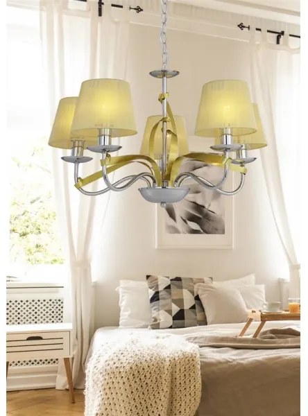 Lampadario a sospensione con catena DIVA 5xE14/40W/230V