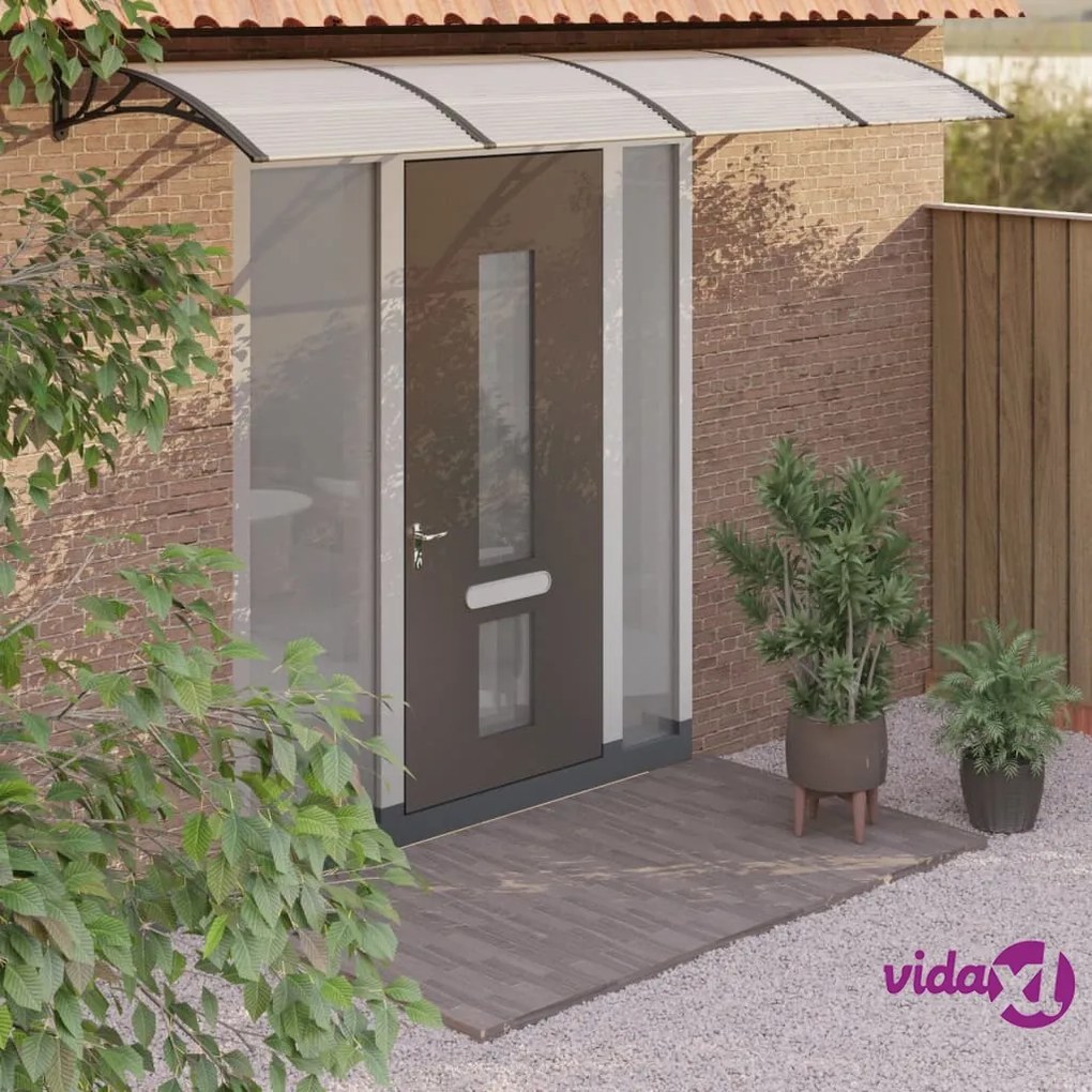 vidaXL Tettoia per Porta Nera 350x100 cm in Policarbonato