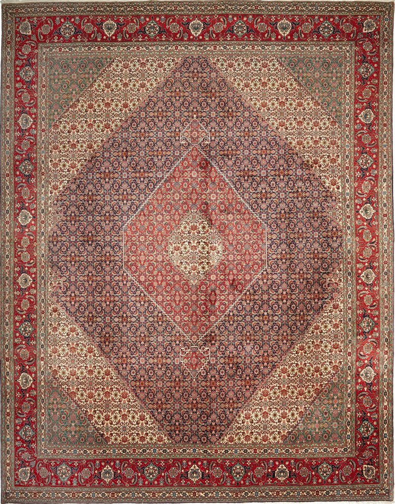 Tabriz Tappeto persiano 400 x 310 Blu (Iran) Annodato A Mano