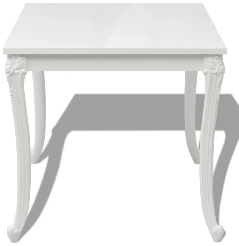 Tavolo da pranzo 80x80x76 cm bianco lucido