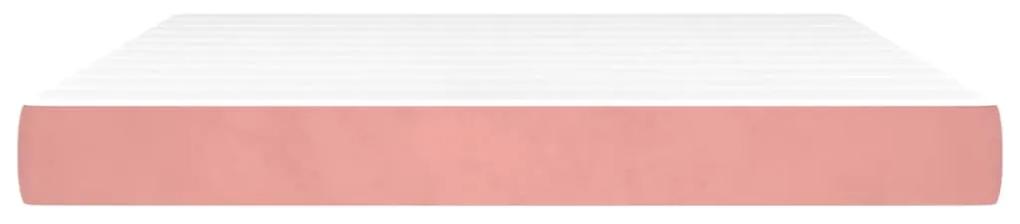 Materasso a molle insacchettate rosa 180x200x20 cm in velluto