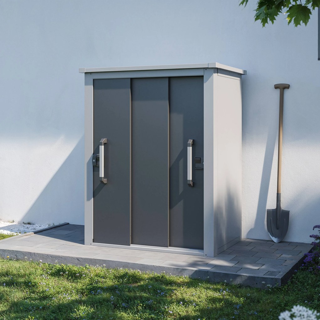PRIMEYARD 120 x 78 cm Armadio da esterno L, alluminio bianco - (GFPV01161)