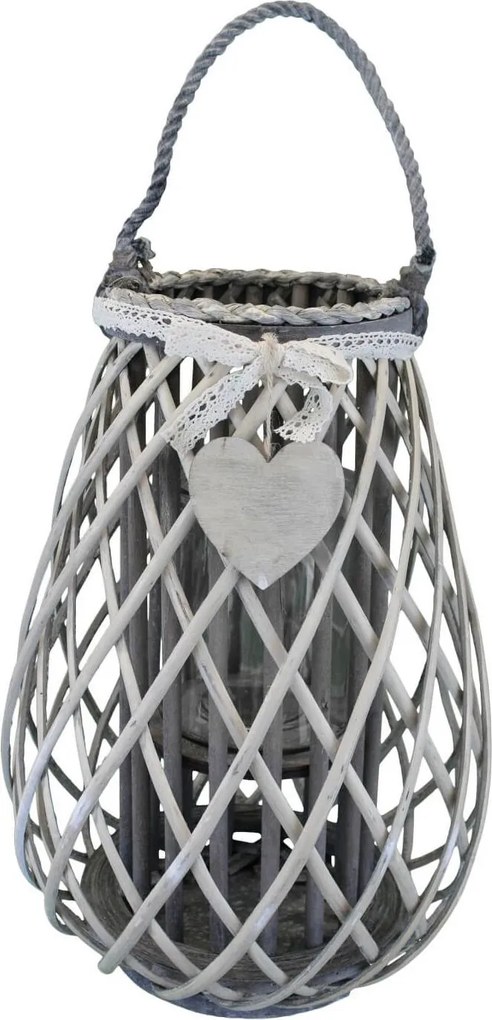 GEORGIE - lanterna in vimini tondo 16 x 40 cm