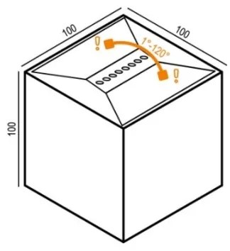 Plafoniera LED da esterno RIKO 2xLED/4W/230V nera IP44