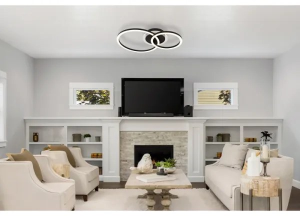 Globo 48039-30 - Lampada LED da soffitto LORETTA LED/30W/230V Ø33x50 cm nera