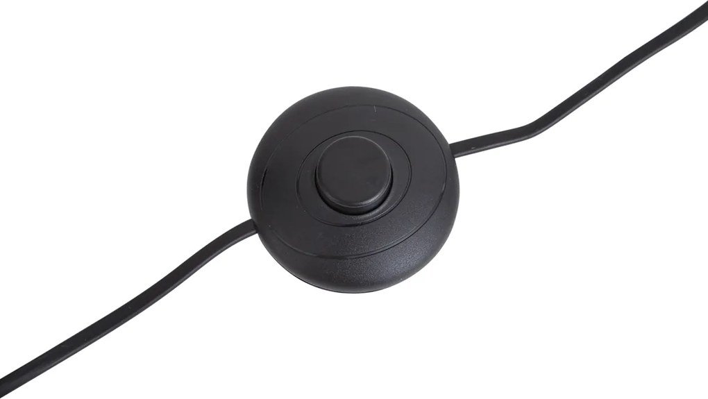 Lampada da terra in ottone con paralume ovale con motivo a foglie e interno dorato 50 cm - Thijmen