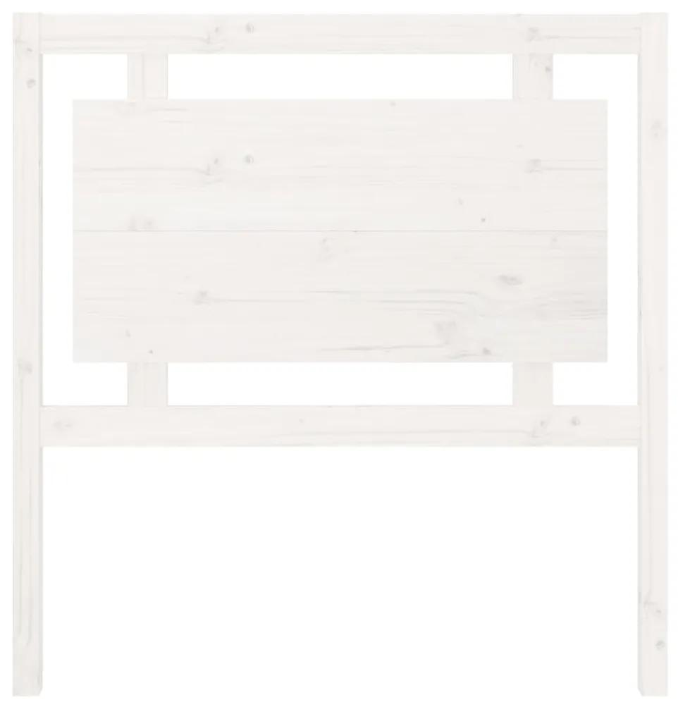 Testiera per Letto Bianca 95,5x4x100 cm Legno Massello di Pino