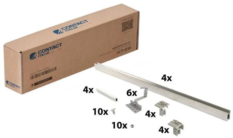 Supporto per pannello fotovoltaico CONTACT ITALIA KIT-02-STR3 in alluminio ideale per tetto in tegole
