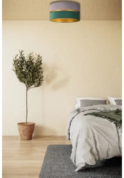 Duolla - Plafoniera DUO 1xE27/15W/230V diametro 40 cm grigio/verde/oro