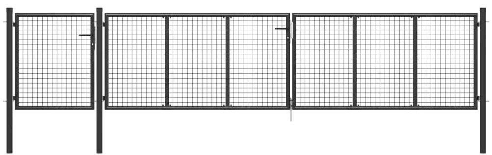 Cancello Per Giardino İn Acciaio 500x100 Cm Antracite /