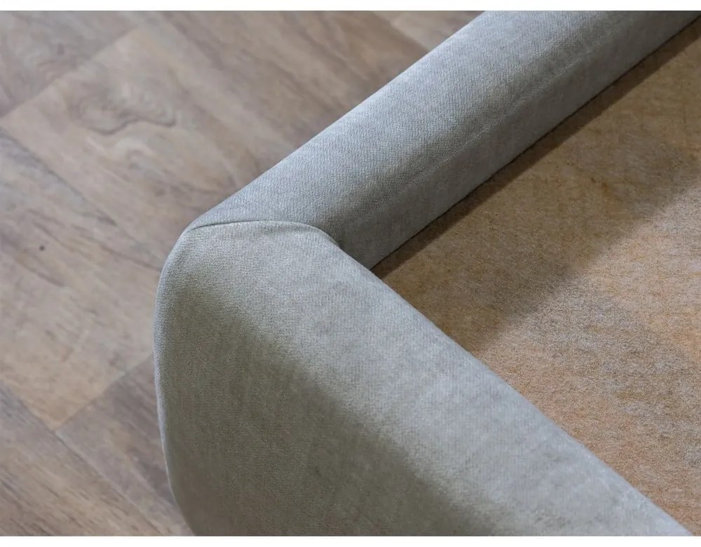 Letto matrimoniale imbottito grigio chiaro con contenitore con griglia 160x200 cm Jade - Bobochic Paris