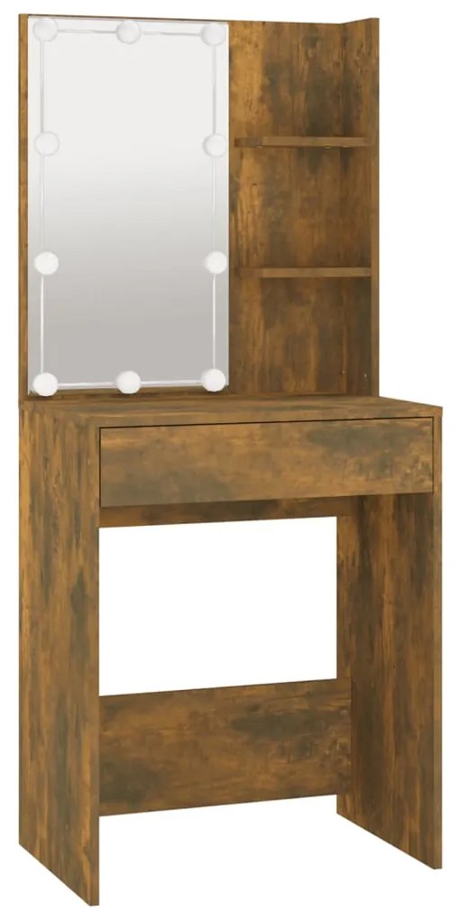 Toeletta con led rovere fumo 60x40x140 cm