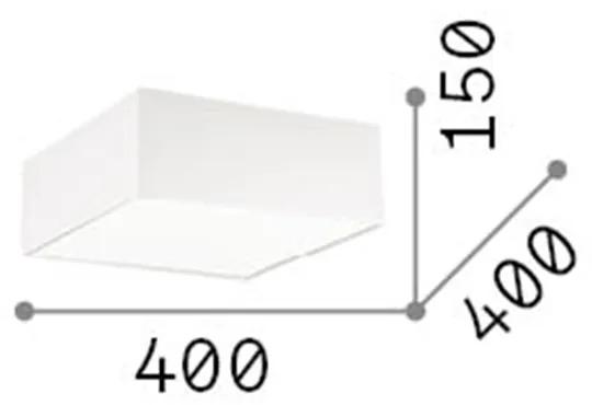 Plafoniera Moderna Ritz Tessuto Bianco 4 Luci E27 D40Cm