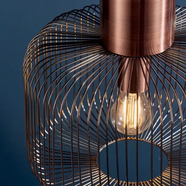 Endon 68986 - Lampada sospesa su cavo NICOLA 1xE27/40W/230V finitura rame