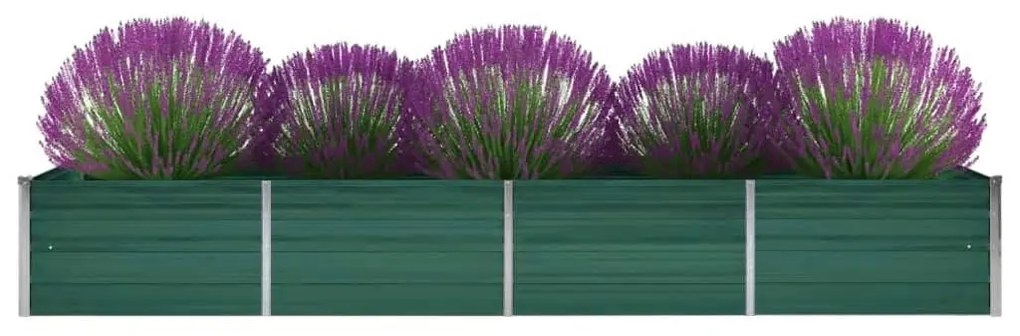 Letto Rialzato Giardino İn Acciaio Zincato 320x80x45 Cm Verde /