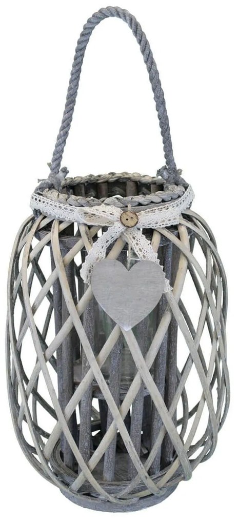 GENEVIEVE - lanterna in vimini tondo 15 x 66 cm