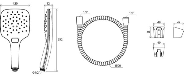 Ravak X07S010 - Set doccia, cromo lucido