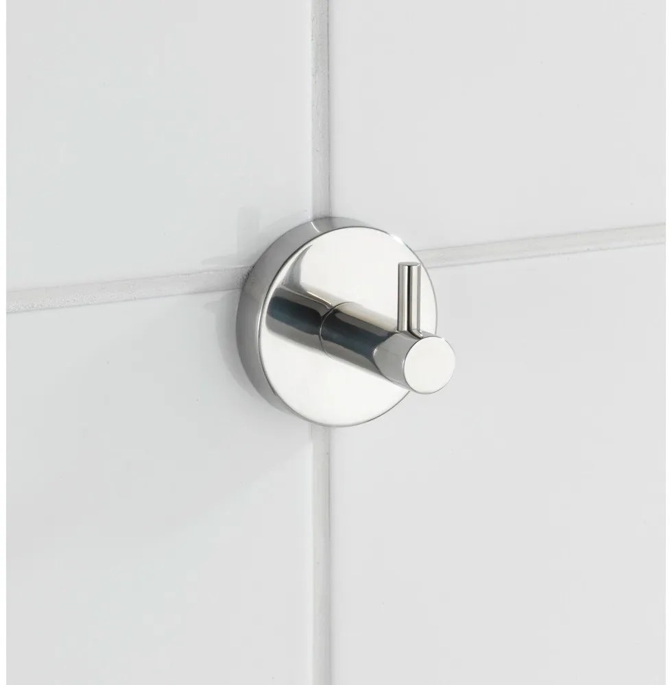 Gancio da parete in acciaio inox in argento lucido Bosio - Wenko