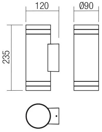 Redo 90518 - Applique da esterno CARGO 2xGU10/28W/230V IP54 antracite