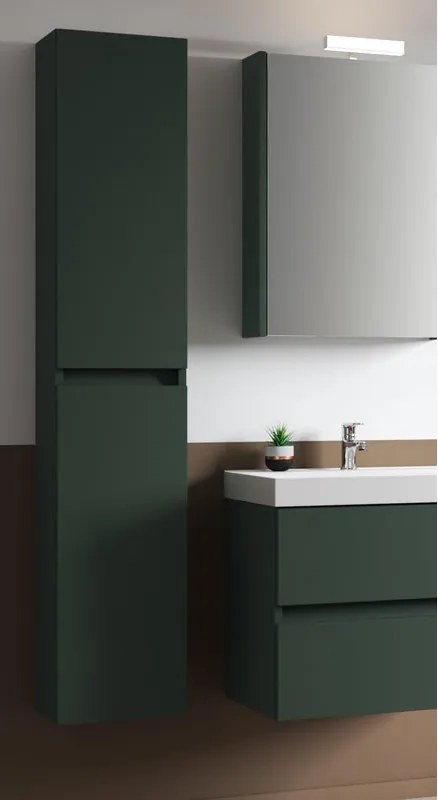 Colonna per mobile bagno Kora 2 ante P 27 x L 30 x H 160 cm laccato opaco verde foresta