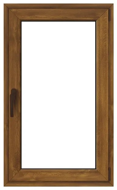 Finestra in PVC effetto legno rovere dorato L 80 x H 140 cm, 1 anta apertura a destra