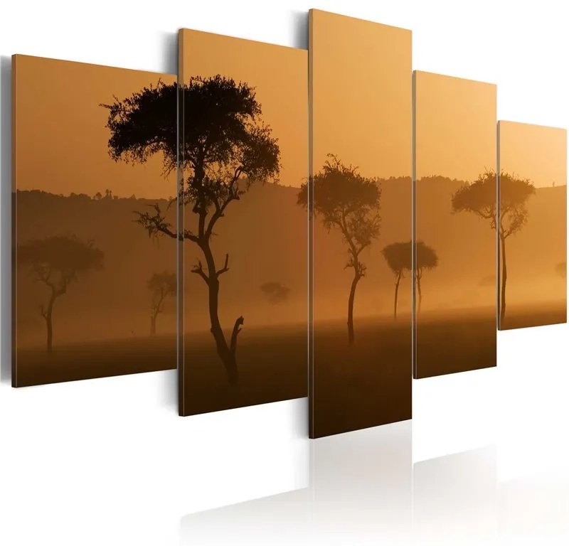 Quadro Savana nella nebbia  Colore seppia, Dimensioni e Misure 100x50