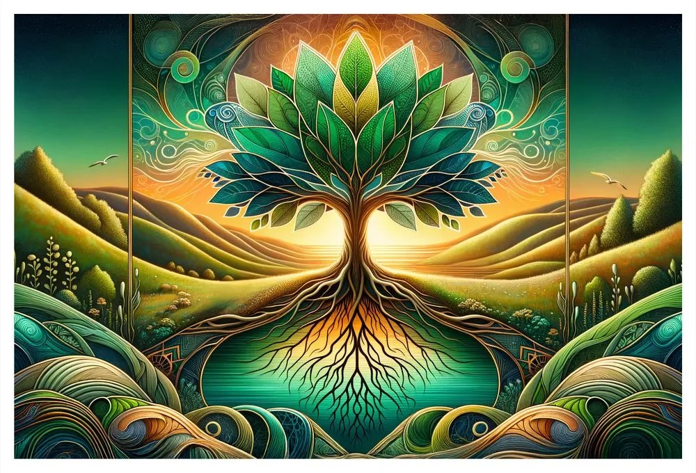 Quadro su tela – Albero della vita natura mistica