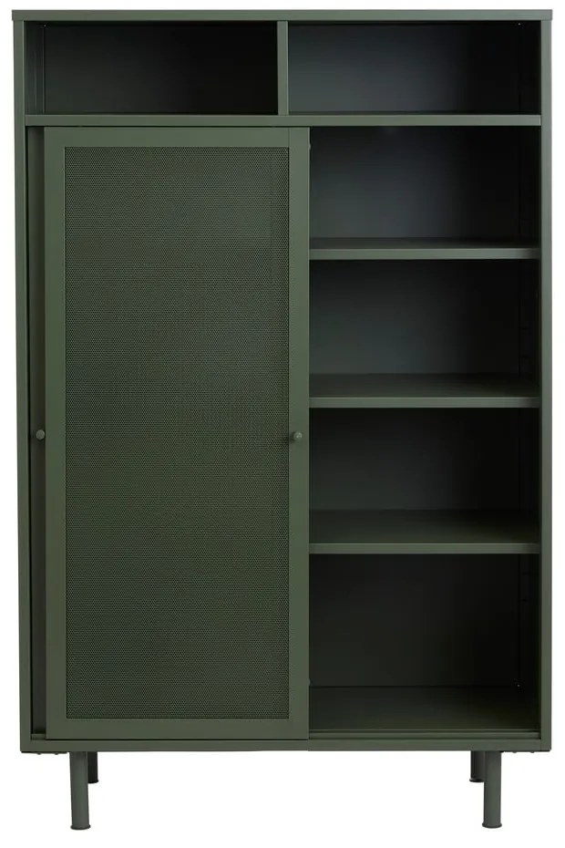 Armadietto in verde scuro in metallo con ante scorrevoli 90x140x40 cm Veep – Unique Furniture