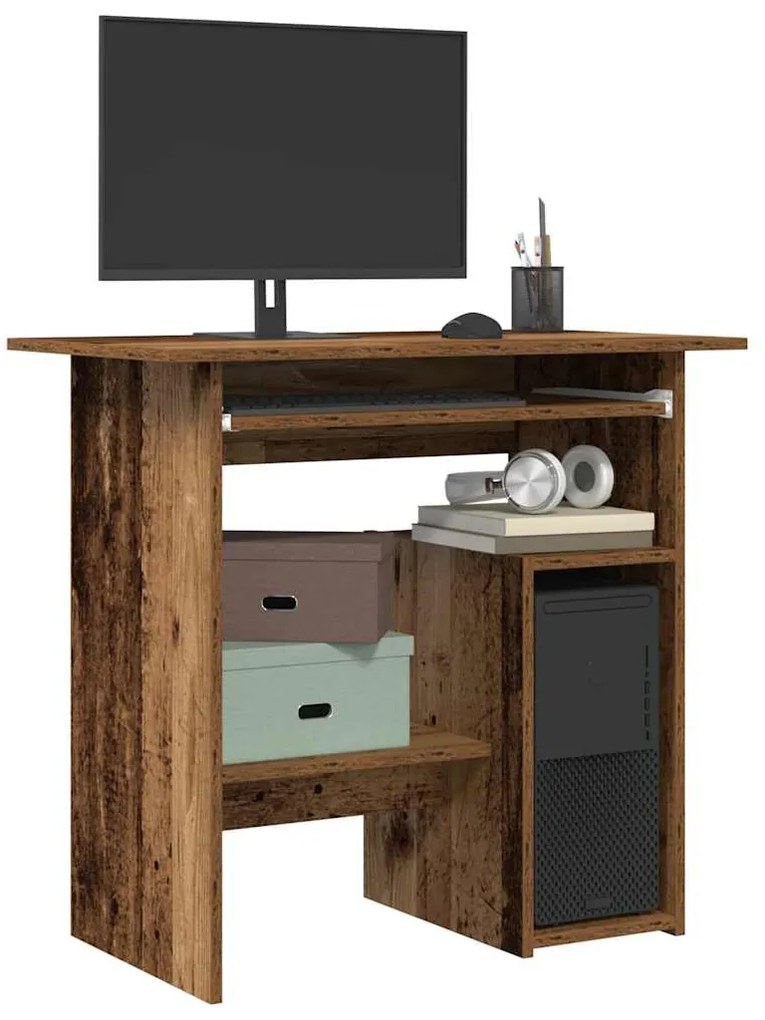 Scrivania legno antico 80x45x74 cm in legno multistrato