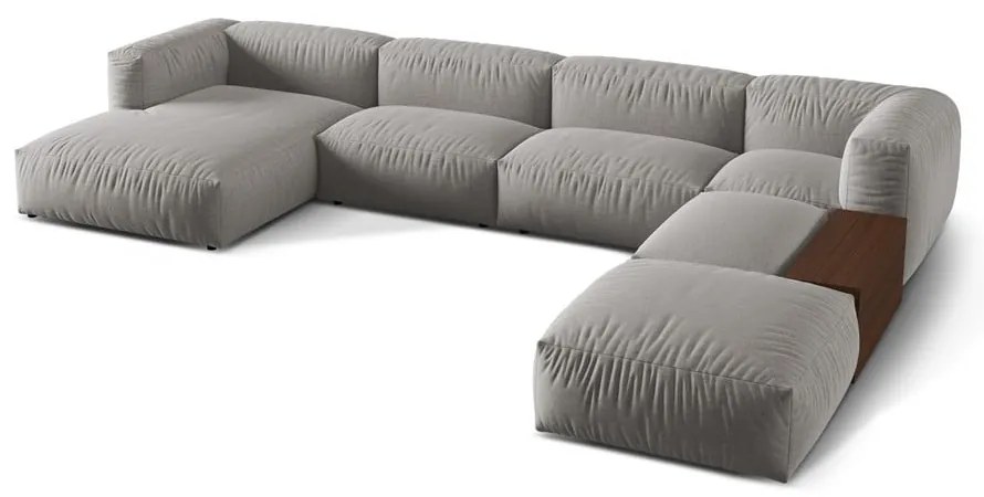 Divano angolare componibile grigio chiaro (angolo destro/U) Martina - Micadoni Home