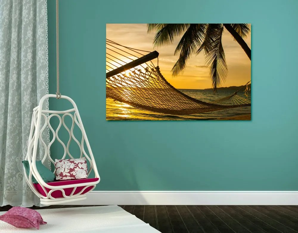 Quadro su tela – Amaca sulla spiaggia