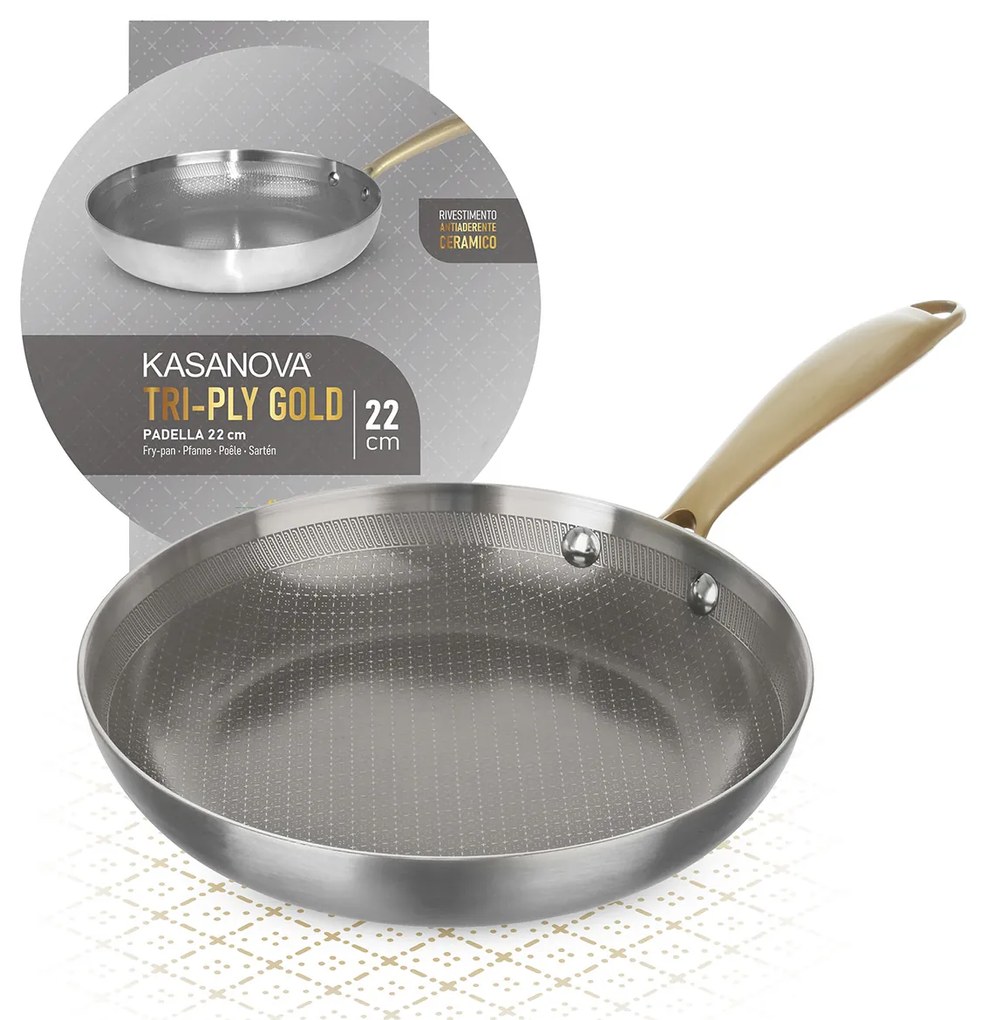 Padella 22 cm triplo strato Tri Ply - Gold