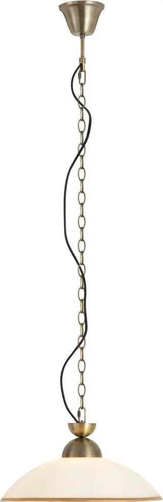 Lampada a sospensione classica bronzo con vetro opale - Katarina