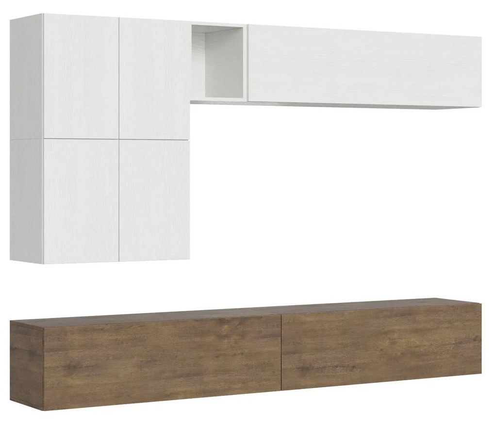 Composizione parete soggiorno Isoka A16 L.268 P.39,2