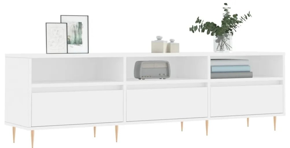 Mobile Porta TV Bianco 150x30x44,5 cm in Legno Multistrato